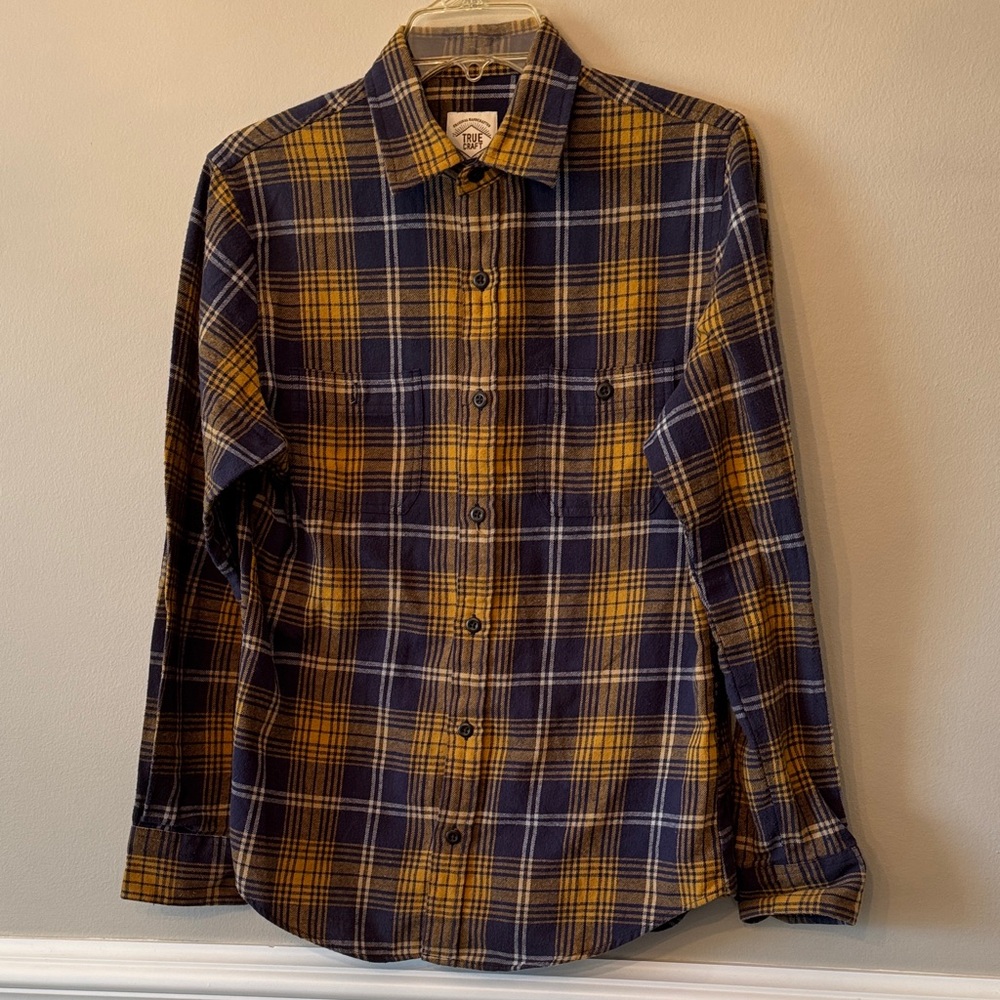 Navy and Mustard Flannel Shirt